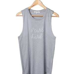 NEW EVER ELLIS women's i carb hard embroidered sleeveless tank top in grey